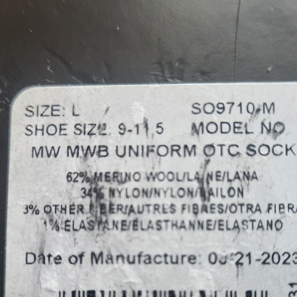 L Mens Carhartt 62% Wool Blend Over The Calf Sock Black Fits 9-11.5 - Picture 4 of 4